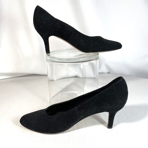 Vaneli Linden Rodi Embossed Leather Pumps 2.5" Kitten Heels Black Size 7.5M - Picture 3 of 10